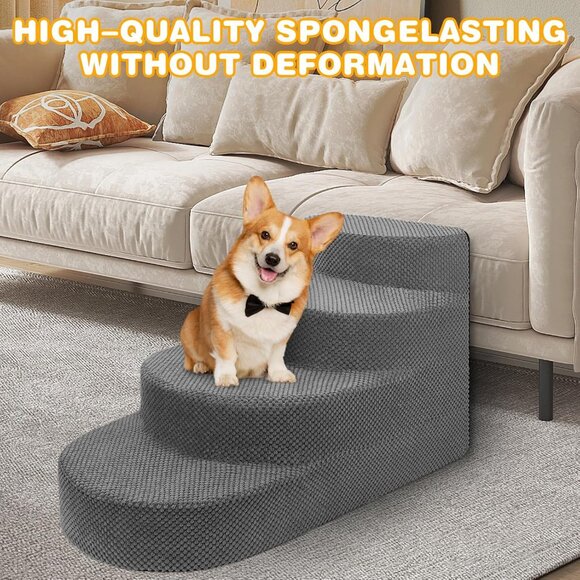 NECKORY Other - 4 Steps Dog Ramp for High Beds, Couch, Window, Sofa, Pet Stairs